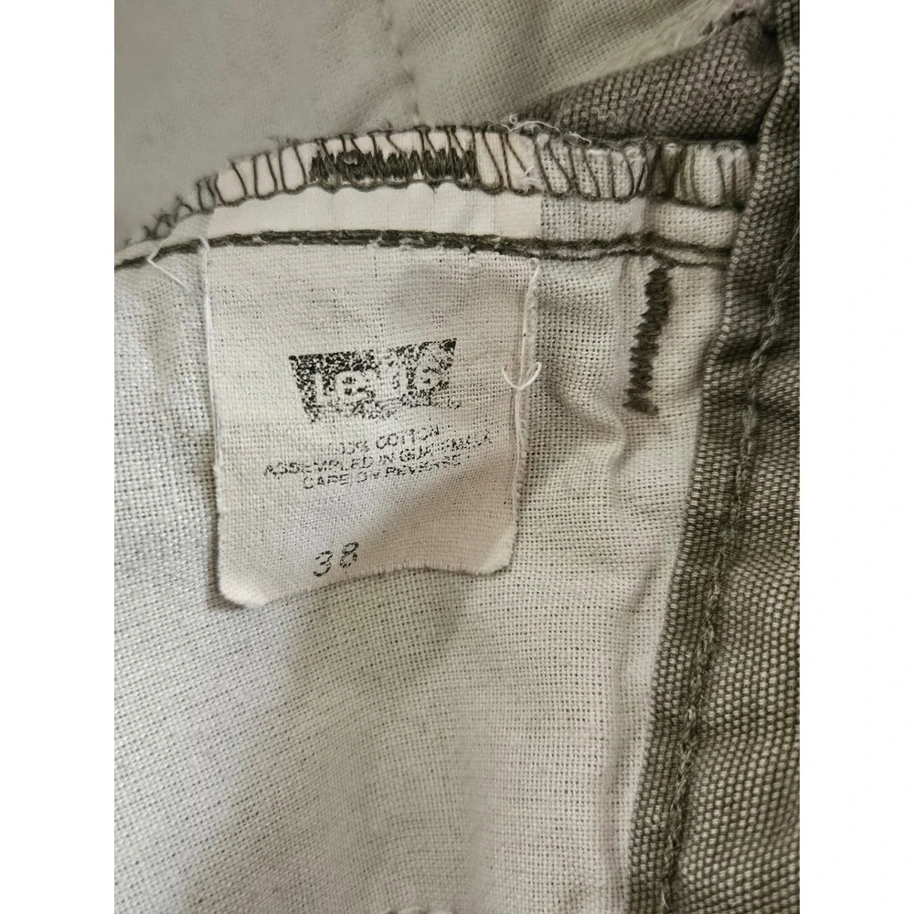 VTG 90s Skater Levis Mens Grunge Cargo Shorts size 38 Gray Canvas Utility Work